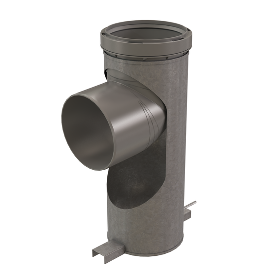 InnoFlue single wall base support 8" PPs grey