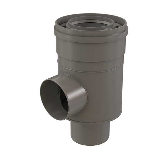 InnoFlue concentric adaptor 6" twin pipe to 6"/10" PPs grey