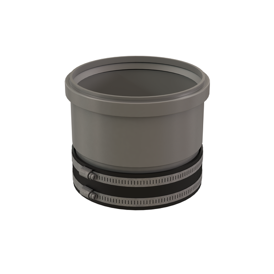 InnoFlue single wall appliance adaptor w/VIB 8" PPs grey