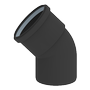 InnoFlue - ISELS0445UV - Elbow - 4 x 45 - PP - Black