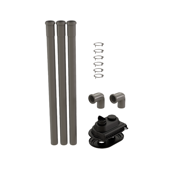 InnoFlue single wall Quick Kit low profile wall termination 2" PPs black