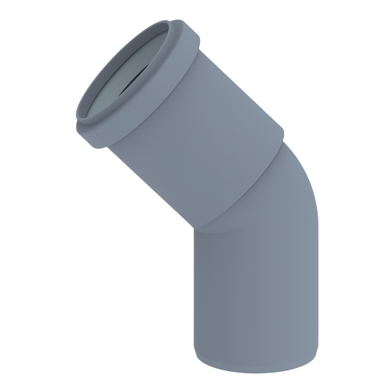 InnoFlue - ISELS0245 - Elbow - 2 x 45 - PP - Gray 