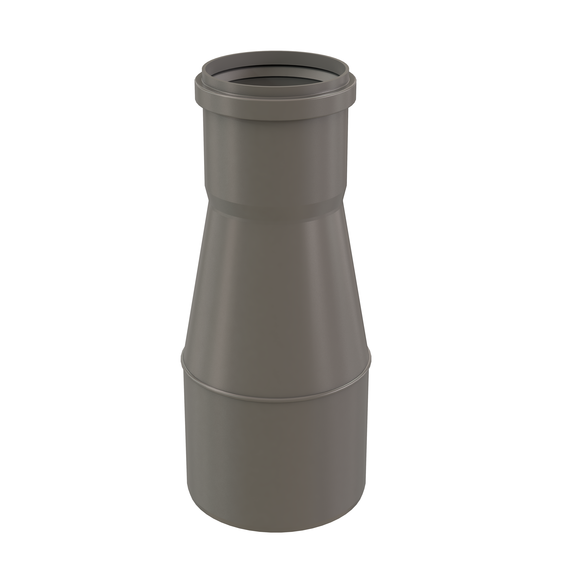 InnoFlue single wall tapered reducer 6" to 4" PPs grey