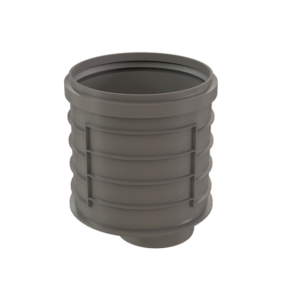 InnoFlue single wall eccentric increaser 8" to 12" PPs grey