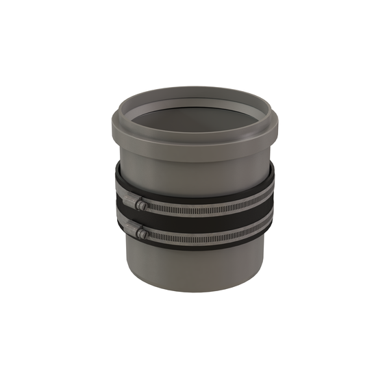 InnoFlue single wall appliance adaptor w/VIB 6" PPs grey