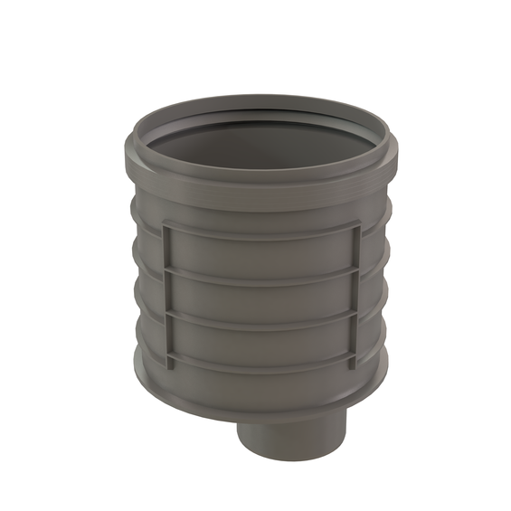 InnoFlue single wall eccentric increaser 6" to 12" PPs grey