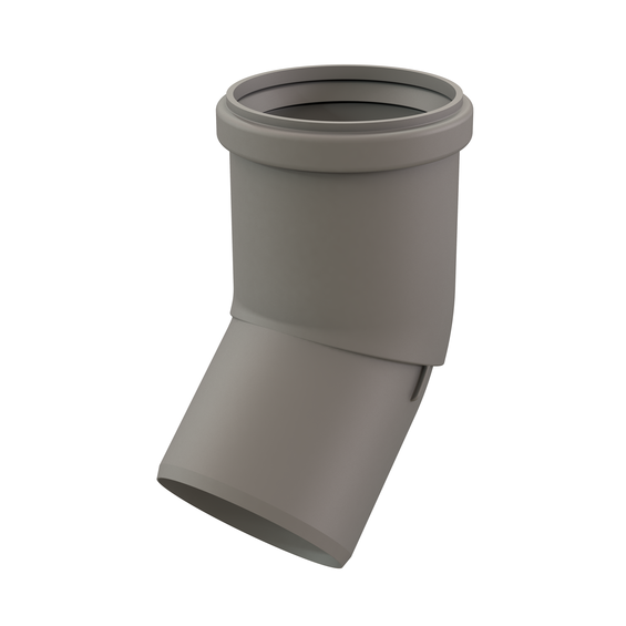 InnoFlue single wall elbow w/long socket 3" x 45 PPs grey