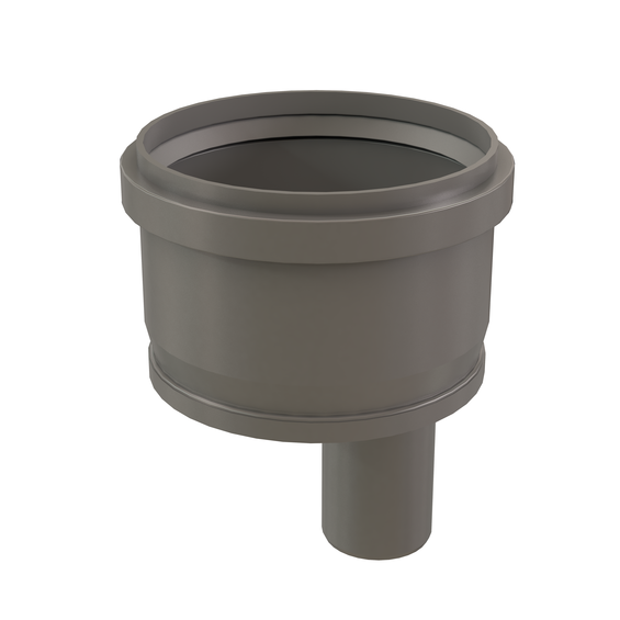 InnoFlue single wall eccentric increaser 2" to 6" PPs grey