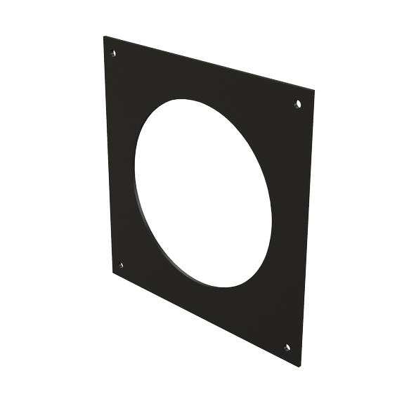 6" Wall Plate DN160 Black Plastic