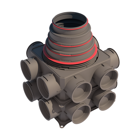 Air Excellent DB216 vertical extended, with stepped mass flow adaptor 125–200mm