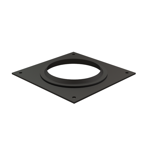 4" Wall Plate Square Plastic Black