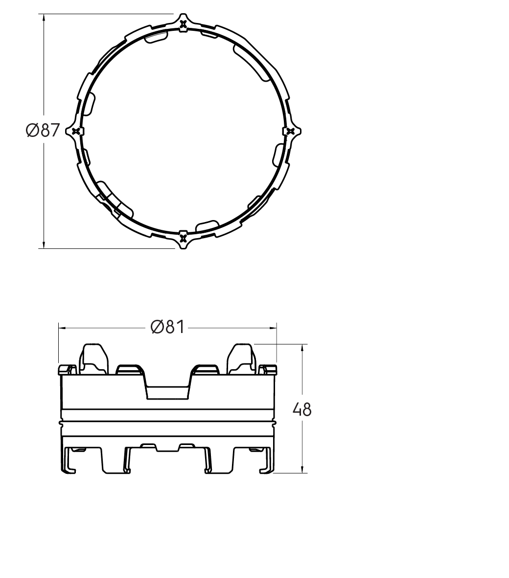 Dimensional drawing – Air Excellent AE34C Click-Seal Ring