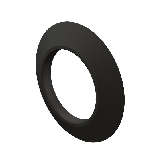 4" Concentric Wall Plate Rubber Black