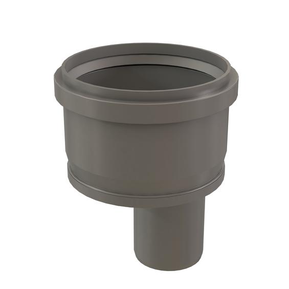 InnoFlue single wall eccentric increaser 3" to 6" PPs grey