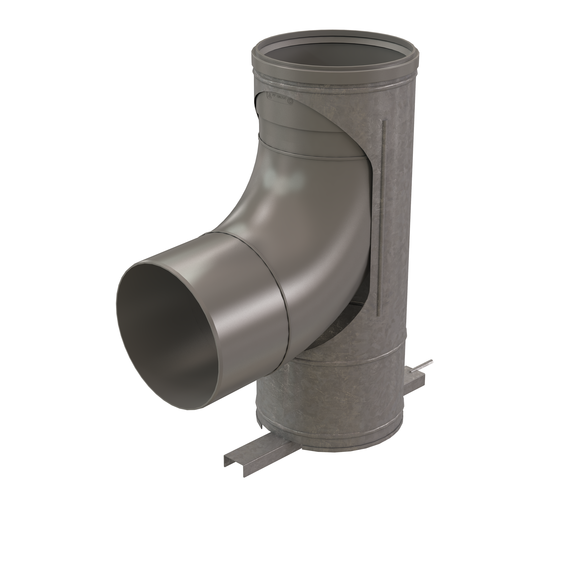 InnoFlue single wall base support 10" PPs grey